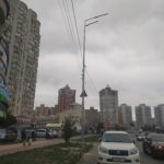 Днепровская набережная в Киеве установлены новые современные опоры освещения Металогальва